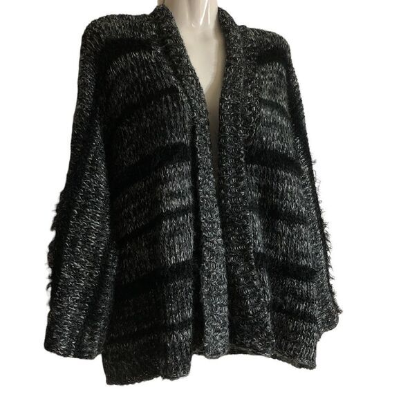Billabong Designers Closet cardigan S/P sweater‎ open front gray black marled - Picture 1 of 5